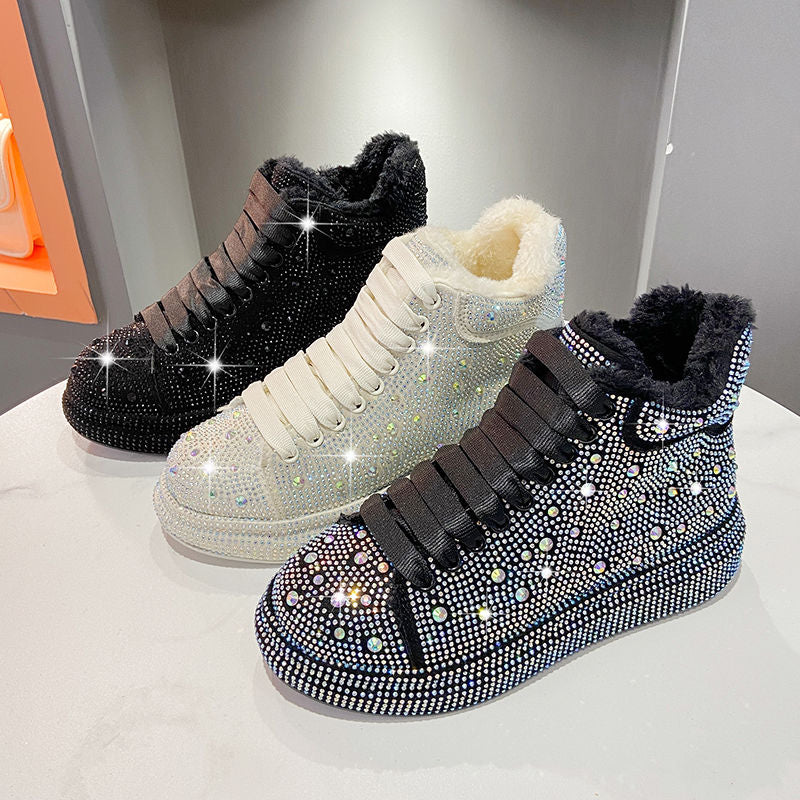 🔥CHRISTMAS Offer 49% OFF🔥RHINESTONE PLATFORM HIGH-TOP SHOES