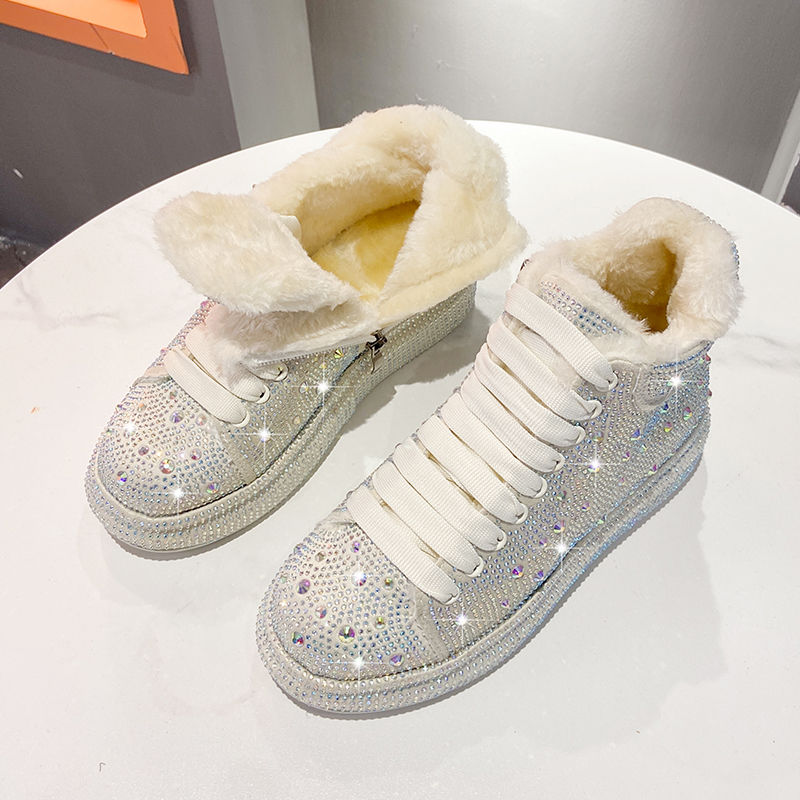 🔥CHRISTMAS Offer 49% OFF🔥RHINESTONE PLATFORM HIGH-TOP SHOES