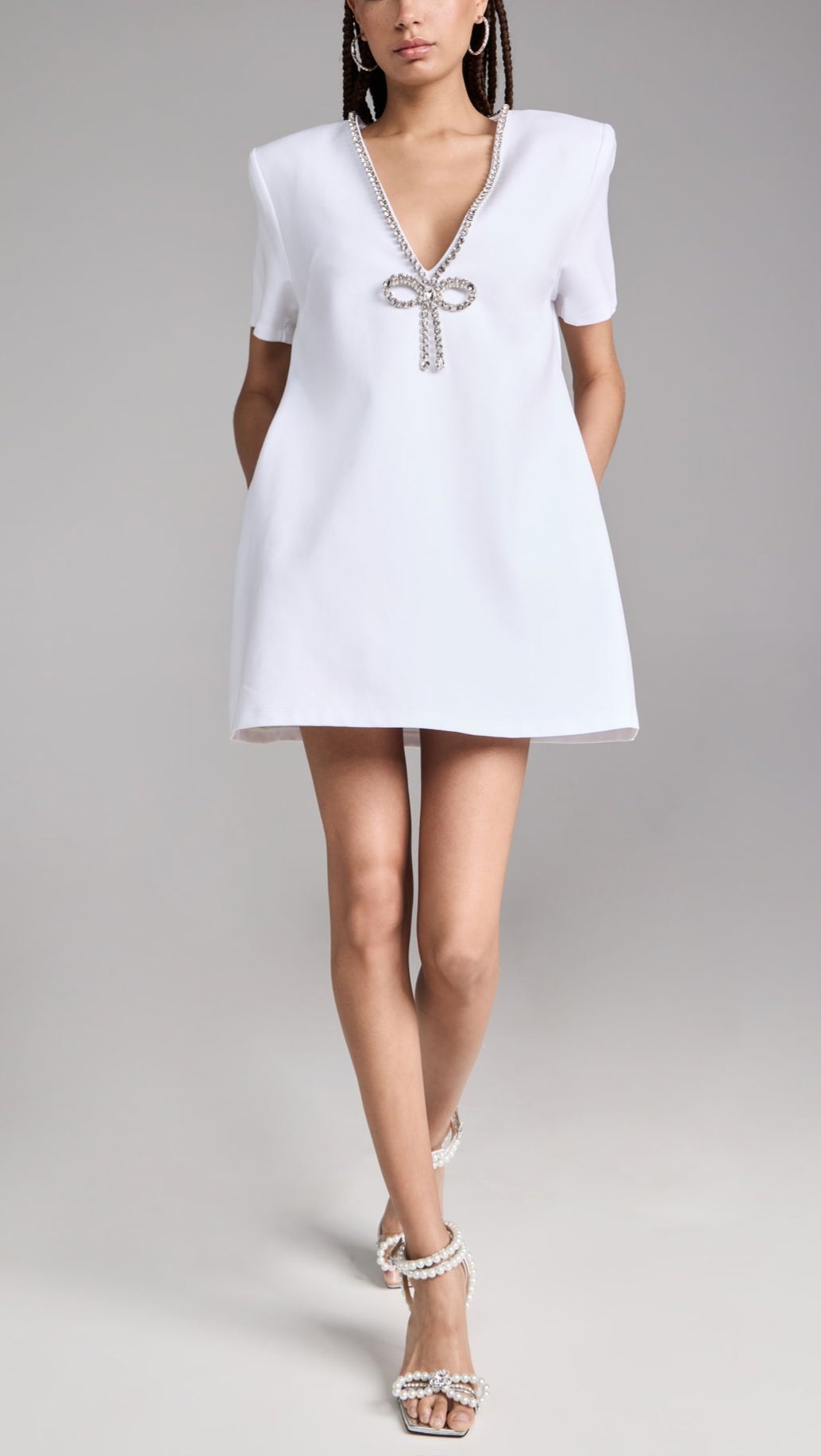 ZIRCON BOW MINI DRESS