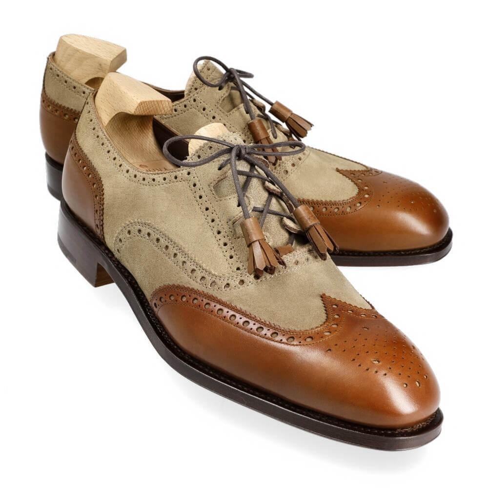 Men's Formal Leather Carved Shoes - Brown