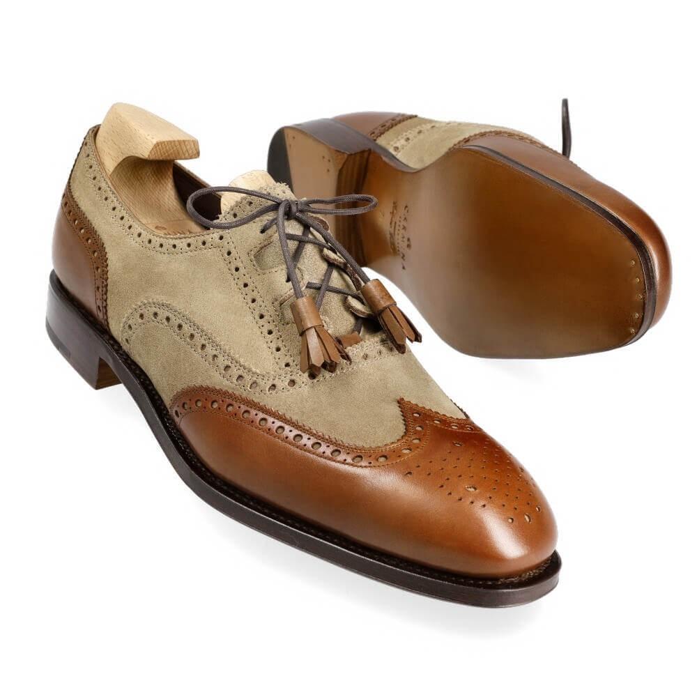 Men's Formal Leather Carved Shoes - Brown