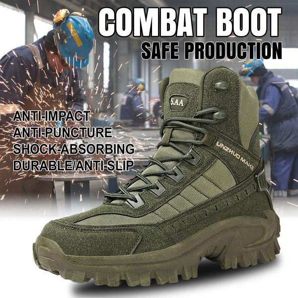 Men's Waterproof Outdoor Anti-Puncture Work Combat Boots Army Boots (Durability Upgrade)