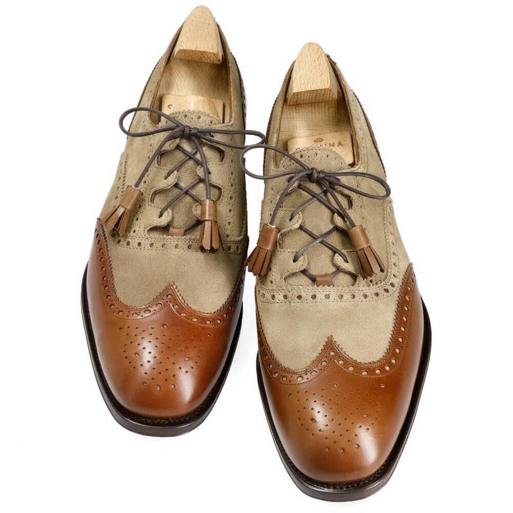 Men's Formal Leather Carved Shoes - Brown