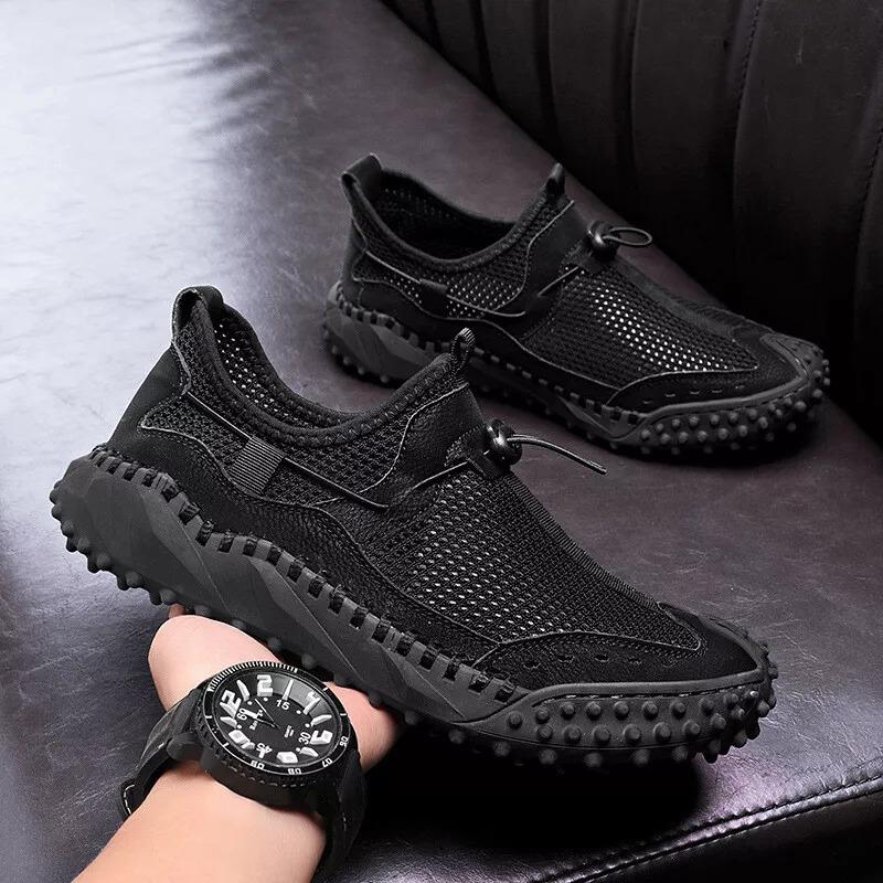 Men Mesh Casual Flat Breathable Slip On Beach Shoes  Round Toe Sport Shoes