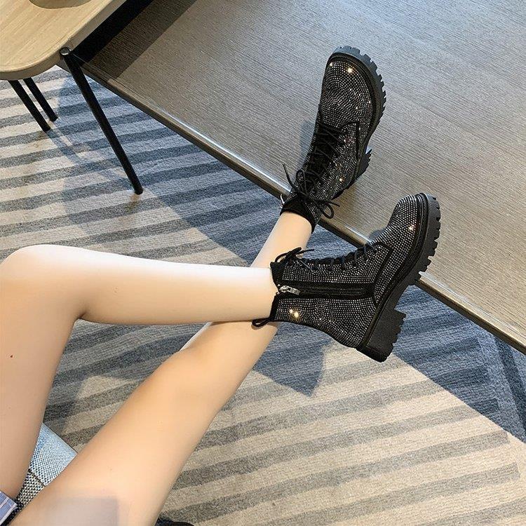 British style rhinestone boots-women's shoes