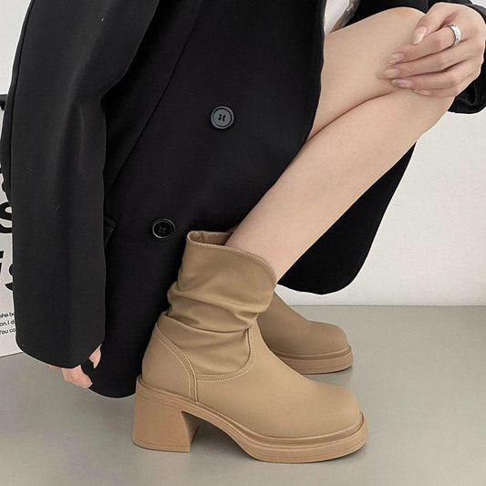 🔥CHRISTMAS Offer 49% OFF🔥COW LEATHER WATERPROOF PLEATED MARTIN BOOTS