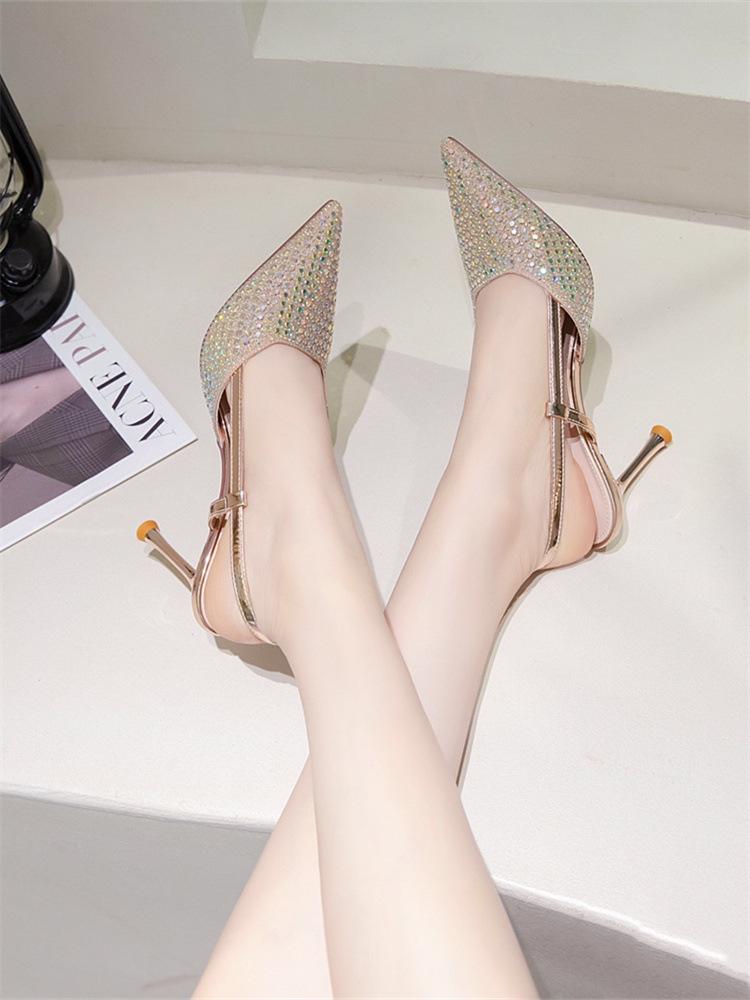 FULL RHINESTONE STILETTO HIGH HEELS