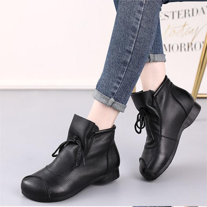 🔥CHRISTMAS Offer 49% OFF🔥SOFT LEATHER LOW HEEL BOOTS