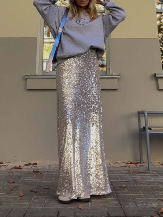 Sequined Maxi Skirt