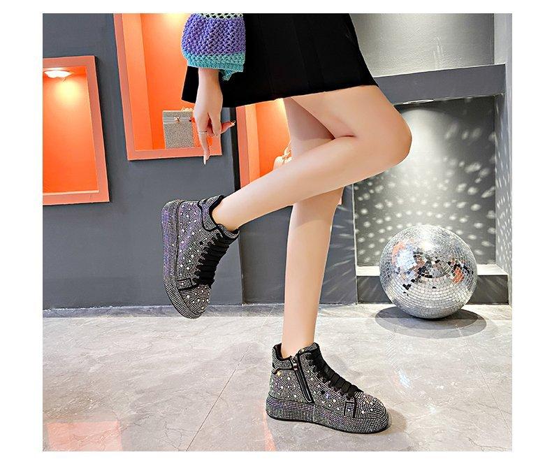 🔥CHRISTMAS Offer 49% OFF🔥RHINESTONE PLATFORM HIGH-TOP SHOES