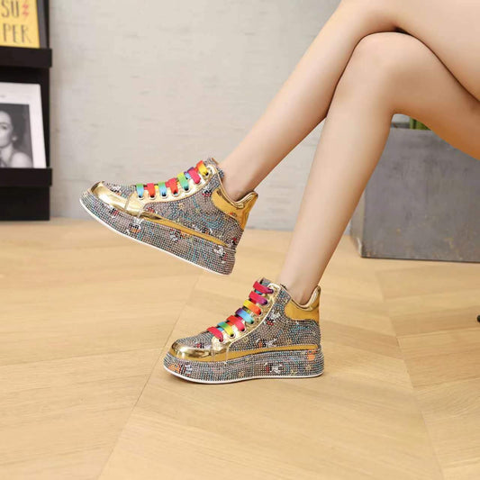 COLORFUL RHINESTONE GRAFFITI SHOES