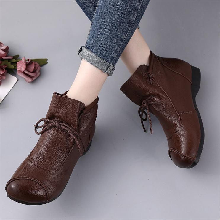 🔥CHRISTMAS Offer 49% OFF🔥SOFT LEATHER LOW HEEL BOOTS