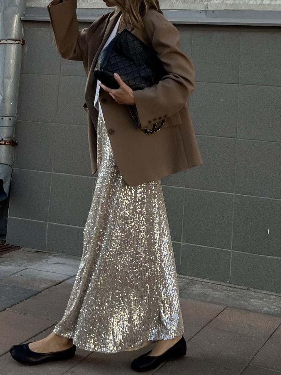 Sequined Maxi Skirt