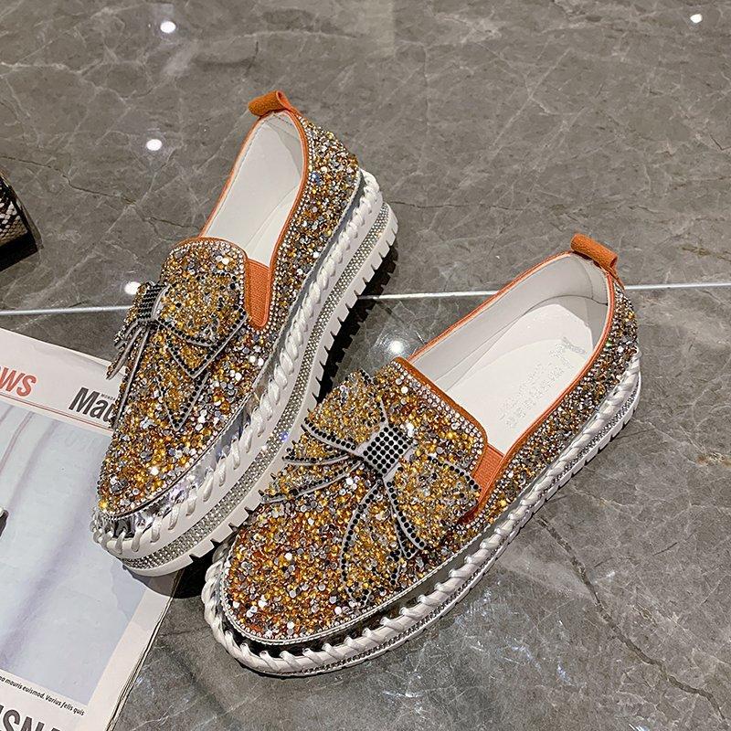 Women's Dazzle Bow Rhinestone Flat Shoes