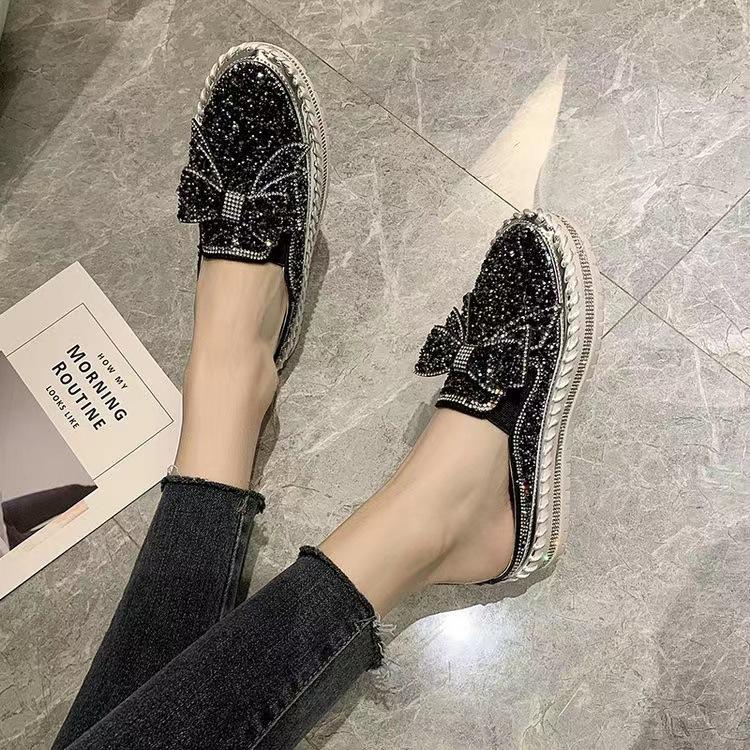 Women's Dazzle Bow Rhinestone Flat Shoes