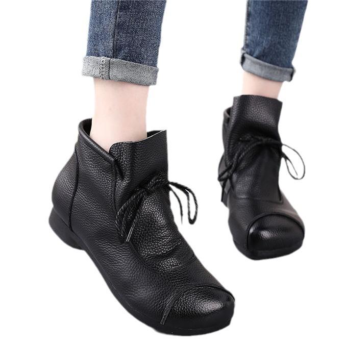 🔥CHRISTMAS Offer 49% OFF🔥SOFT LEATHER LOW HEEL BOOTS