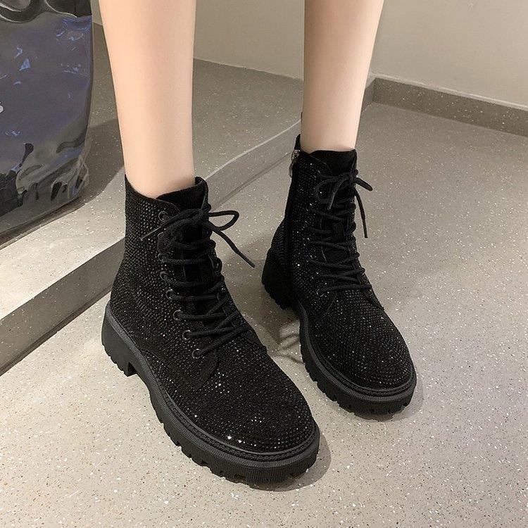 British style rhinestone boots-women's shoes