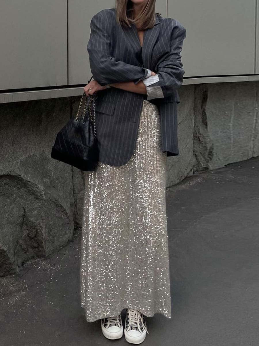 Sequined Maxi Skirt