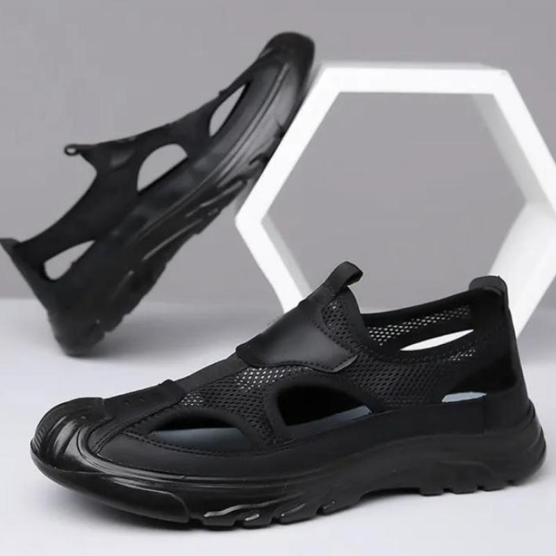 Summer Breathable Baotou Sandals Hollow Mesh Men's Cave Shoes Outdoor Non-slip Breathable Sports Leisure Beach Shoes