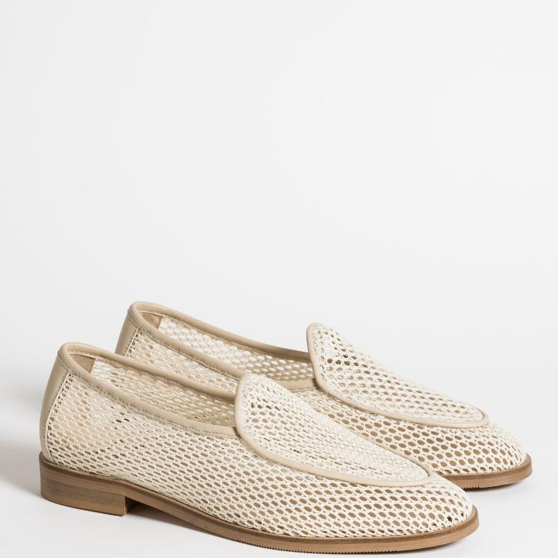 Men's Summer Mesh Breathable Loafers - Beige - Standard Size