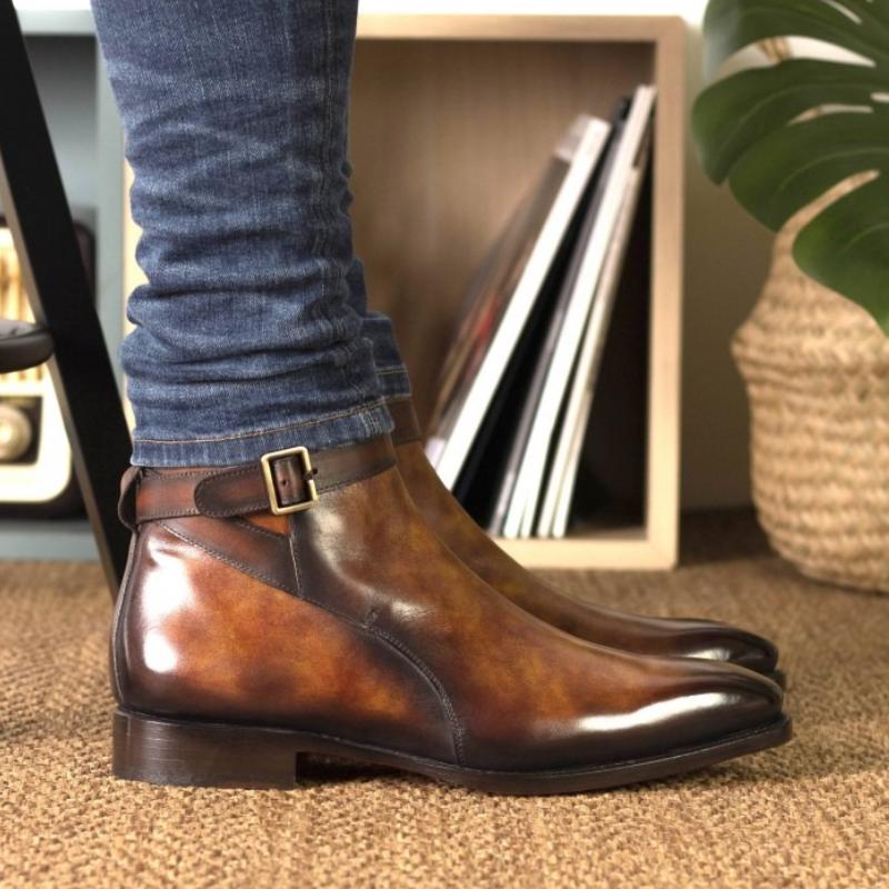 Men's Leather Chelsea Boots - Brown