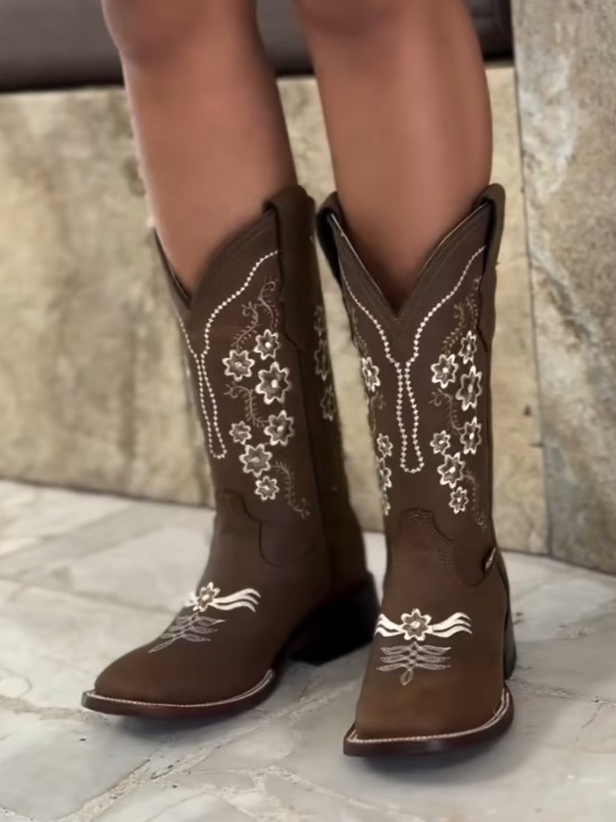 Women's Western Cowboy Embroidered Boots