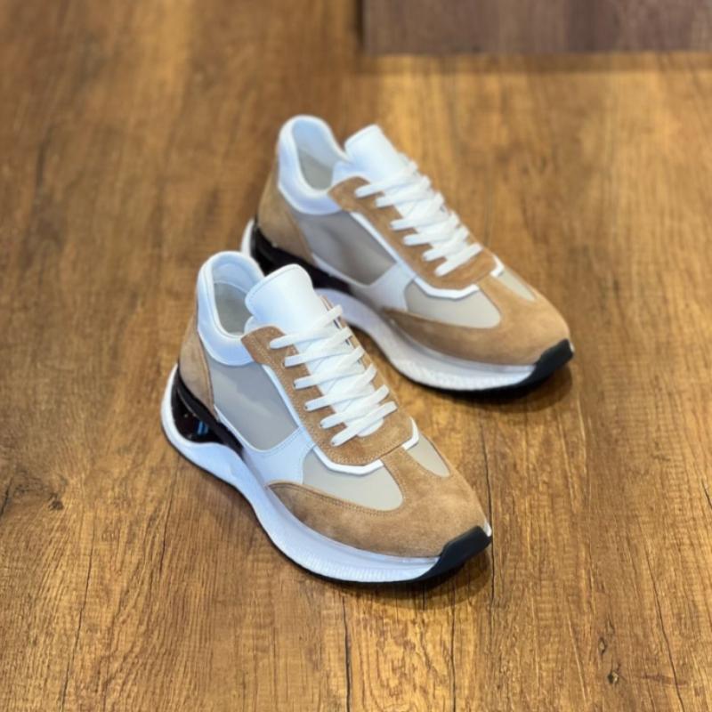 Men's color blocked casual leather sports daily shoes