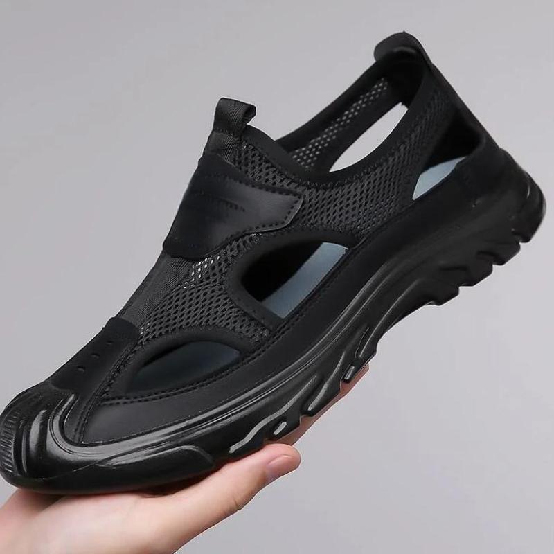 Summer Breathable Baotou Sandals Hollow Mesh Men's Cave Shoes Outdoor Non-slip Breathable Sports Leisure Beach Shoes