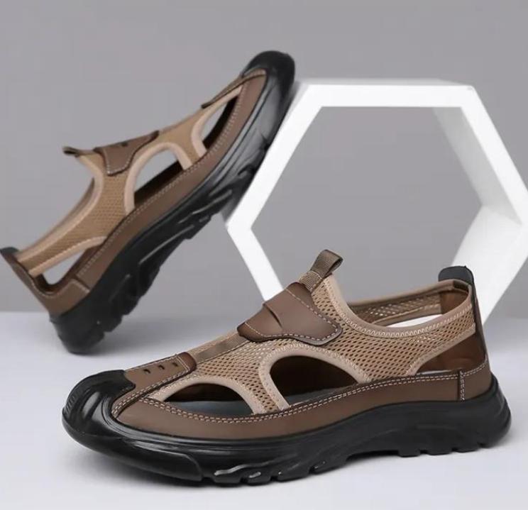 Summer Breathable Baotou Sandals Hollow Mesh Men's Cave Shoes Outdoor Non-slip Breathable Sports Leisure Beach Shoes