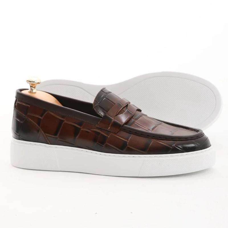 Men's Leather Loafers - Brown