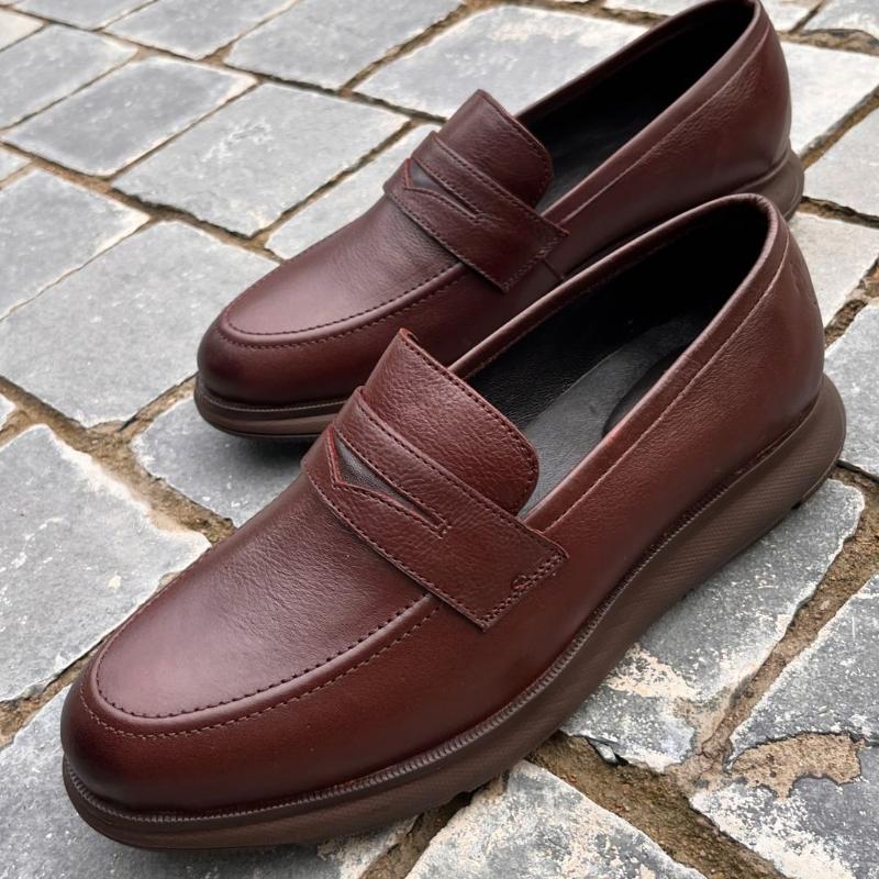 Men's Brown Dark Loafers Leather