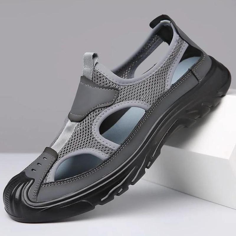 Summer Breathable Baotou Sandals Hollow Mesh Men's Cave Shoes Outdoor Non-slip Breathable Sports Leisure Beach Shoes