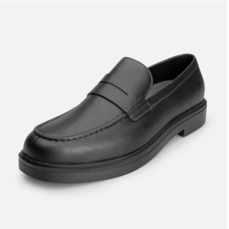 Men's Leather Casual Leather Shoes - Black - Standard Size