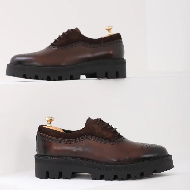 Luxury Design Office Men’s Shoes-Coffee-Brown