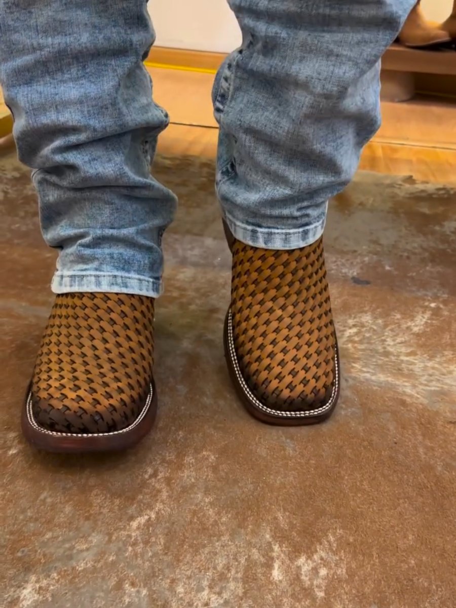 Western Cowboy Woven Ankle Boots