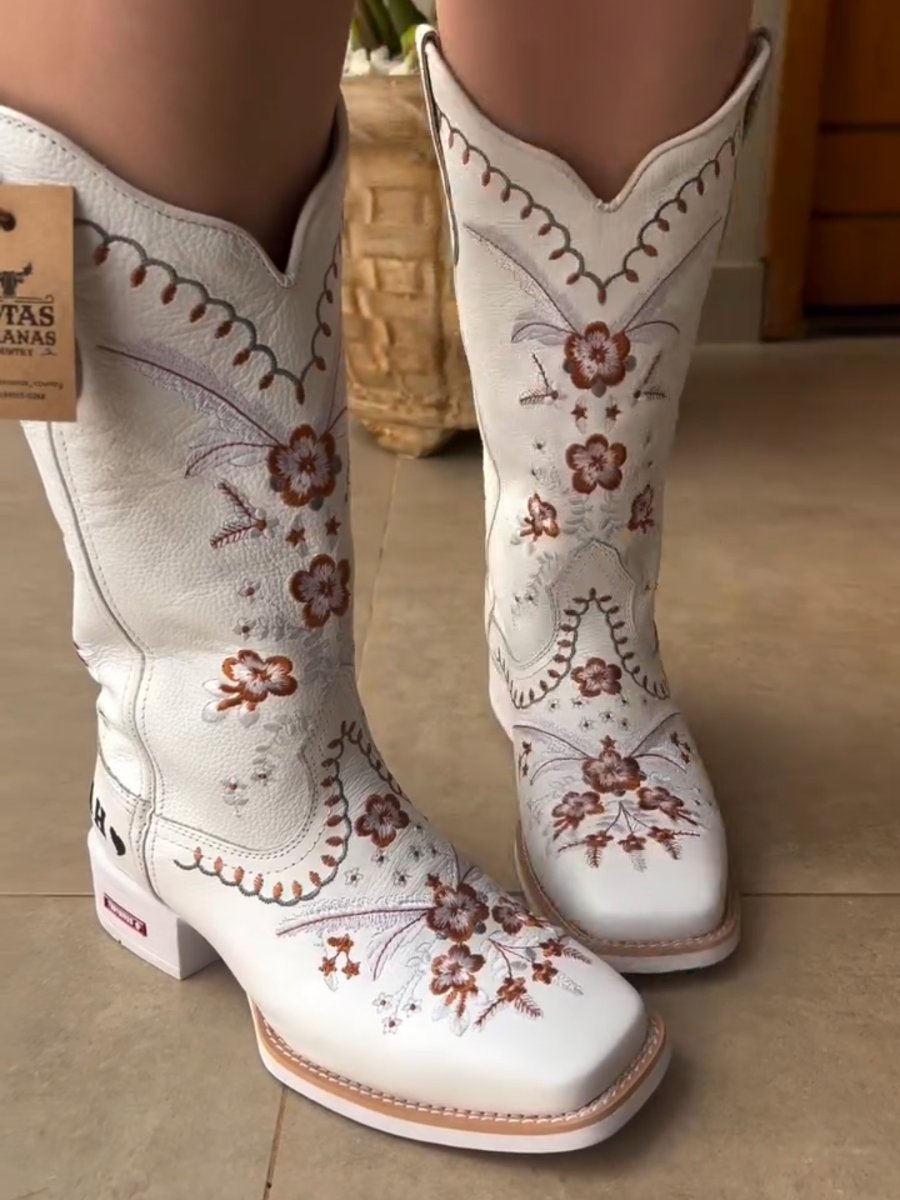 Western Cowboy Women's Boots-White