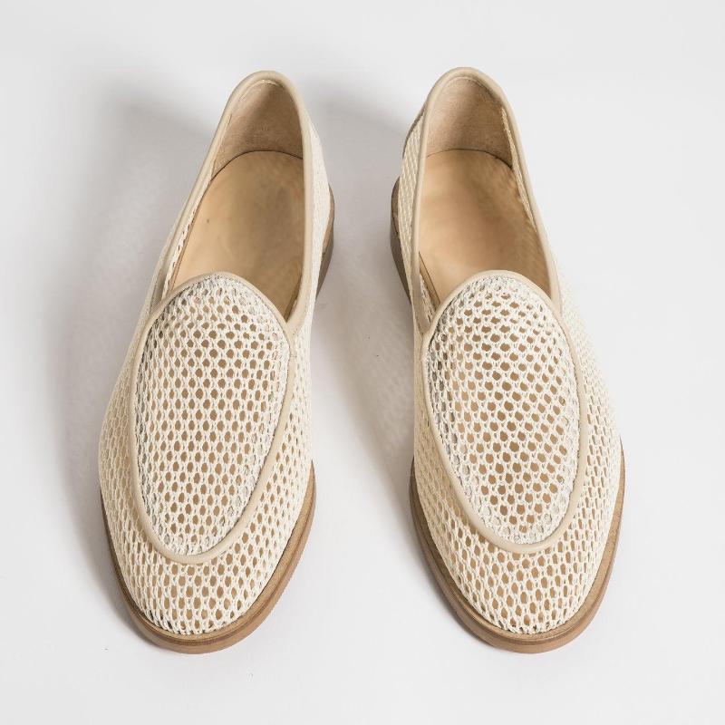 Men's Summer Mesh Breathable Loafers - Beige - Standard Size