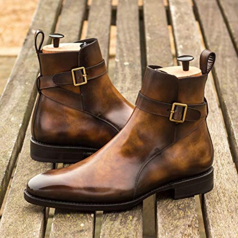 Men's Leather Chelsea Boots - Brown