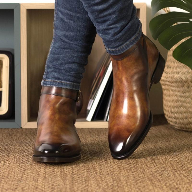 Men's Leather Chelsea Boots - Brown