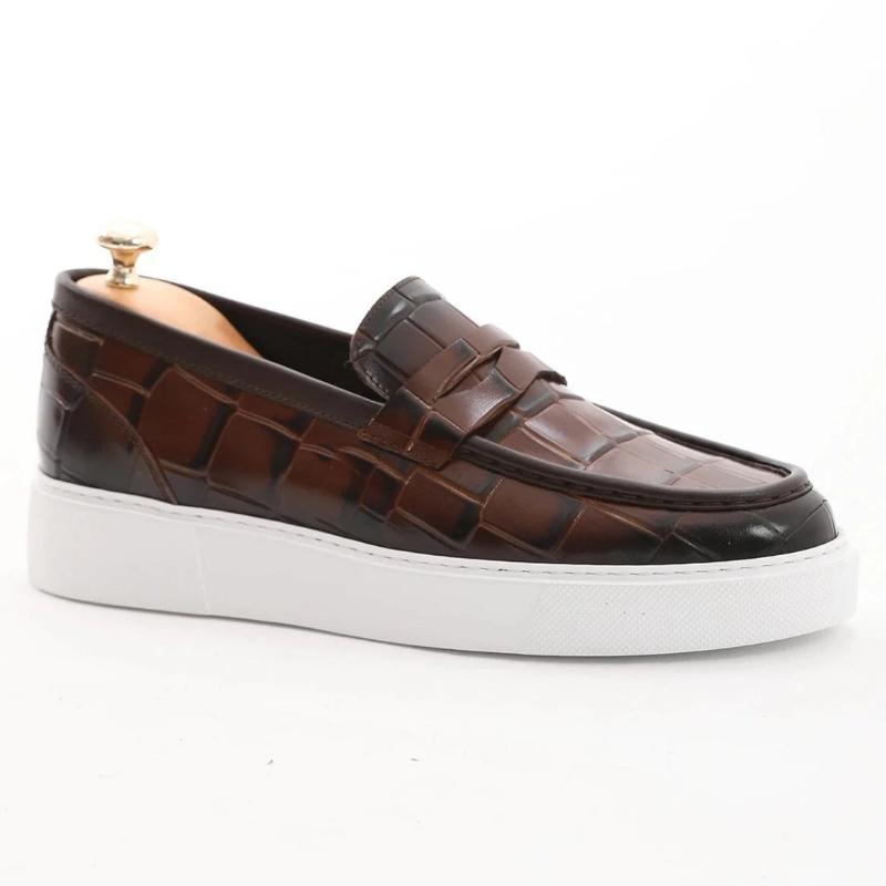 Men's Leather Loafers - Brown