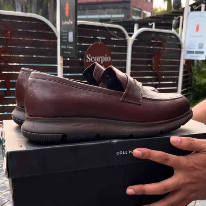 Men's Brown Dark Loafers Leather