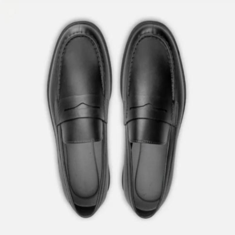 Men's Leather Casual Leather Shoes - Black - Standard Size