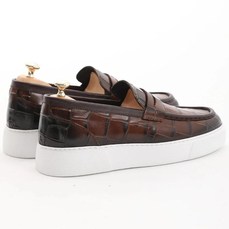 Men's Leather Loafers - Brown