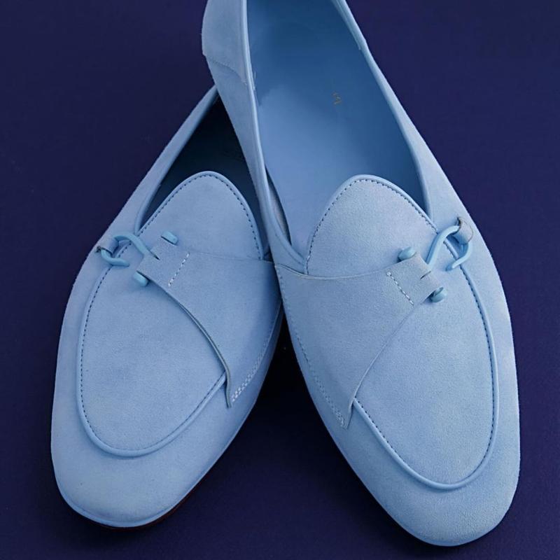 Men's Light Blue Loafers