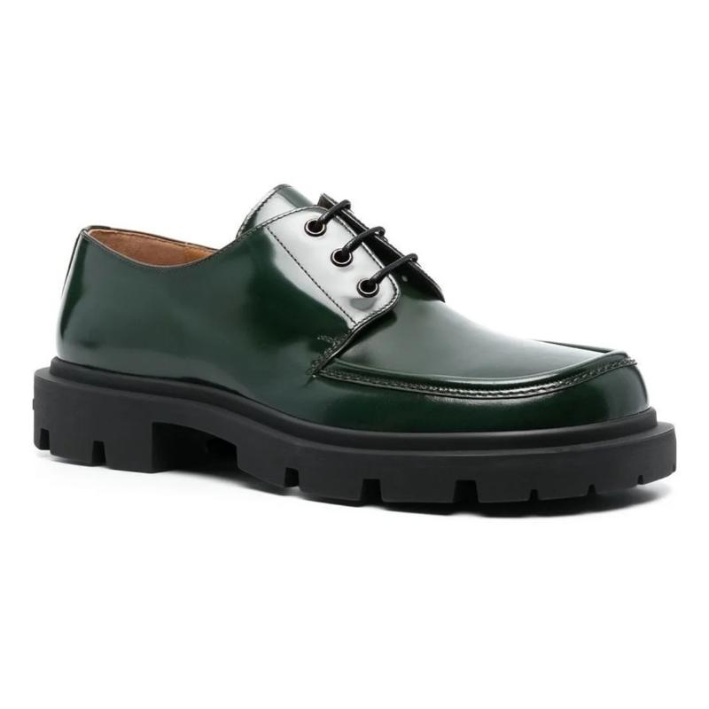 Men's Trendy Fashion Leather Derby Shoes - Green