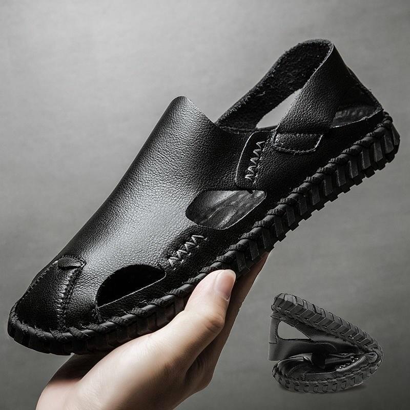 Summer Men's Sandals Handmade Leather Casual Shoes