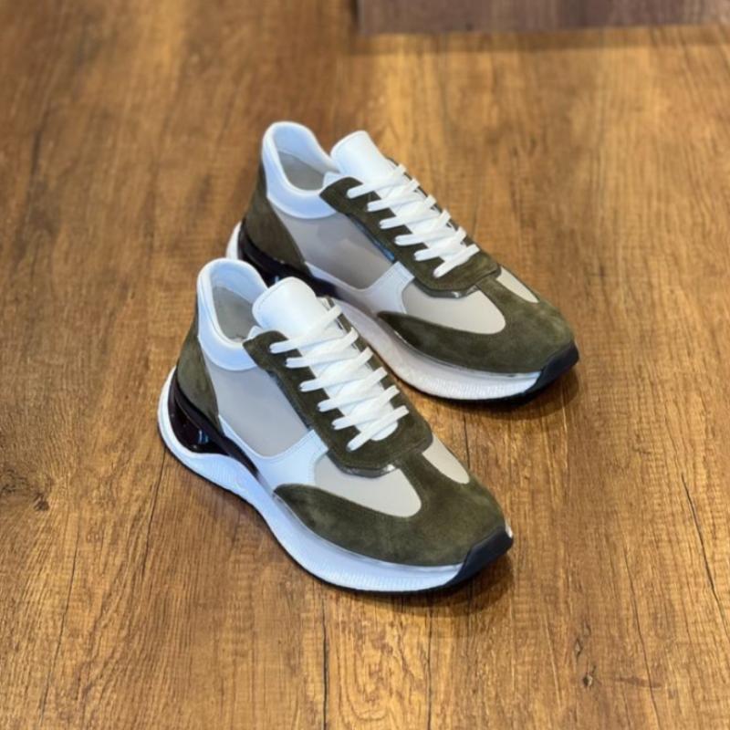 Men's color blocked casual leather sports daily shoes