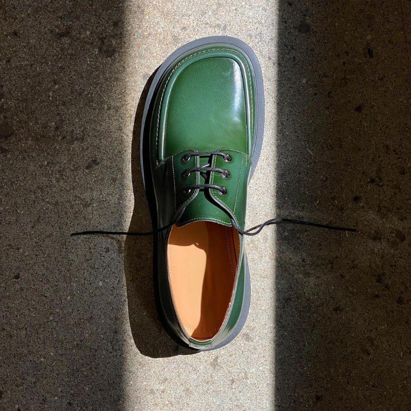 Men's Trendy Fashion Leather Derby Shoes - Green