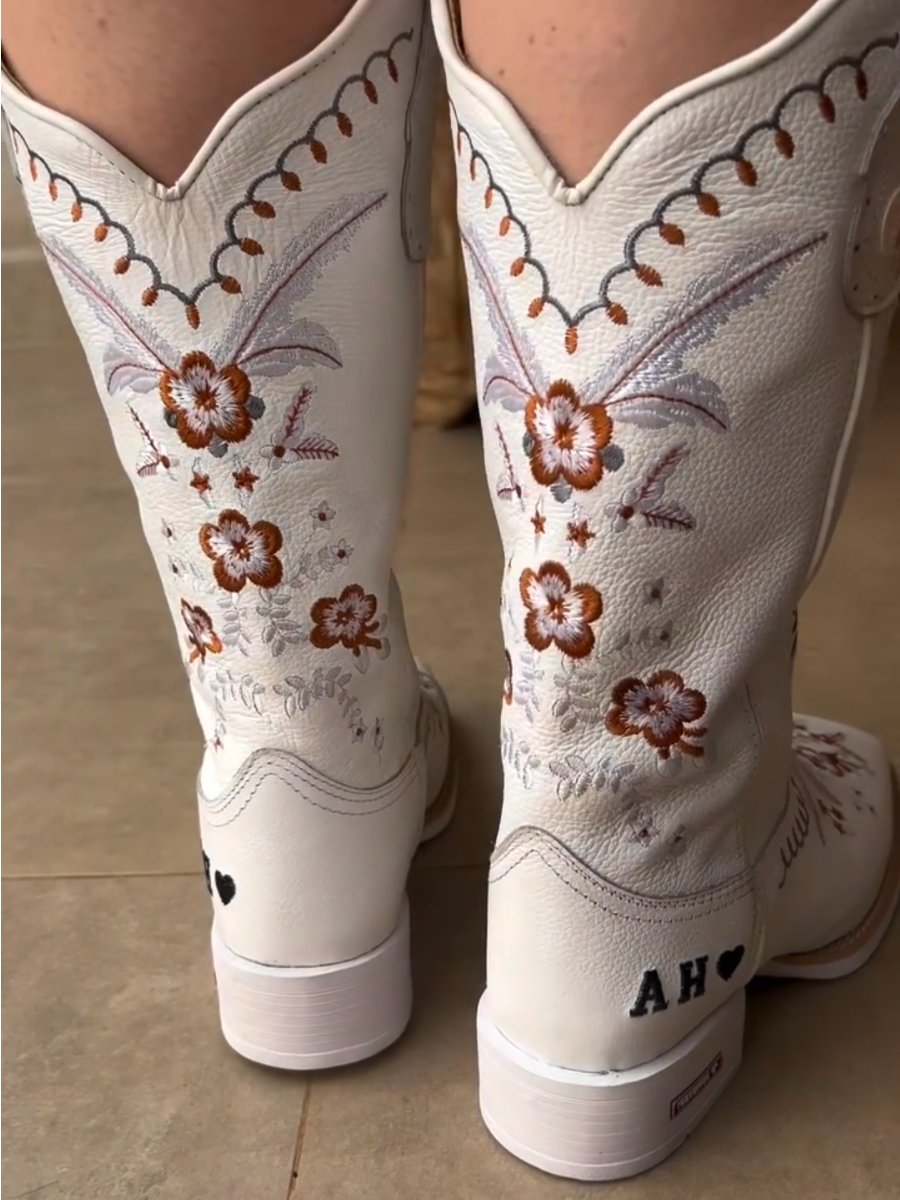 Western Cowboy Women's Boots-White