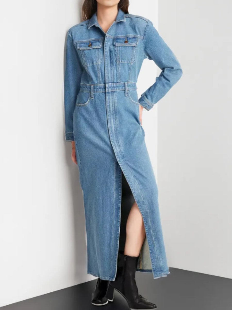 Viral Long Denim Dress